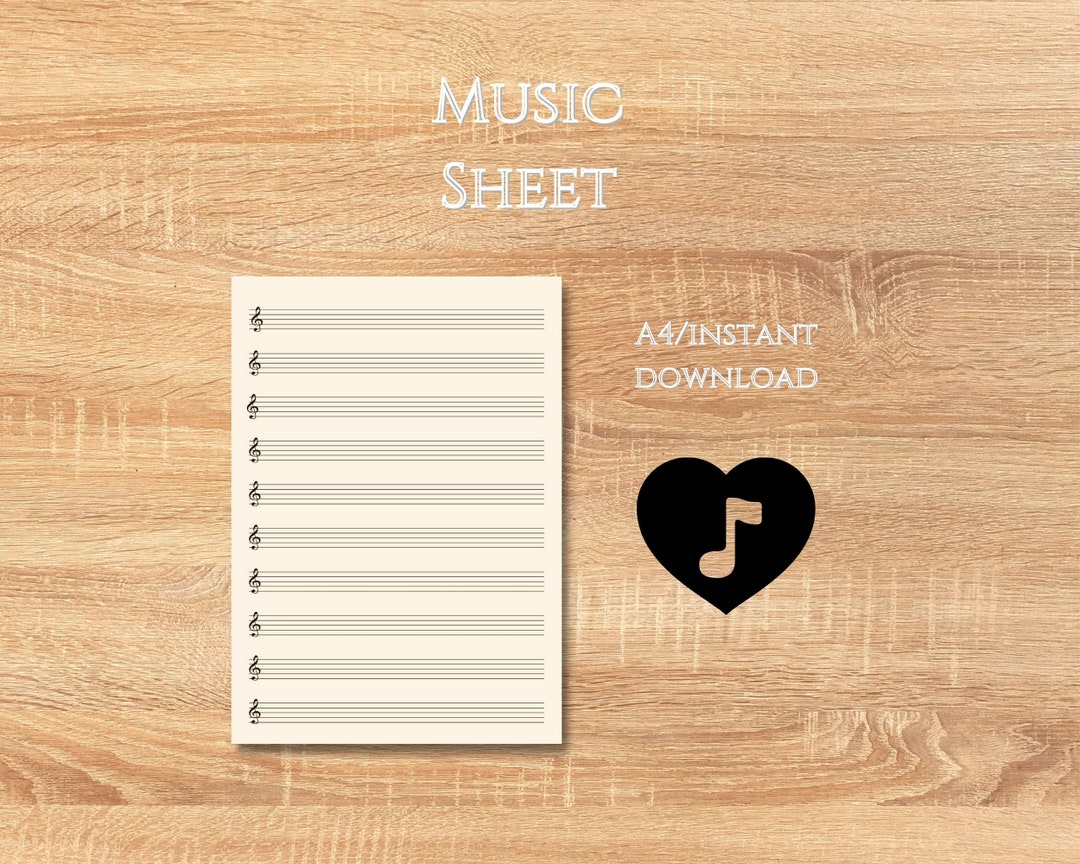 Blank Sheet Music Printable Blank Sheet Music - Etsy