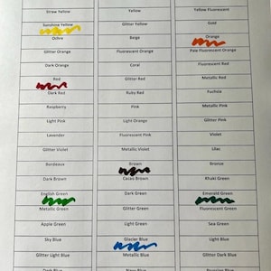 Uni POSCA Marker Swatch Chart, Printable Marker Chart, Marker Color Chart, POSCA Chart, Marker Swatch Sheet, Color Chart, Color Tracker