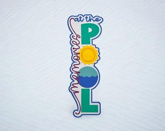 Memories at the Pool Die Cut: Handmade Scrapbook Embellishment