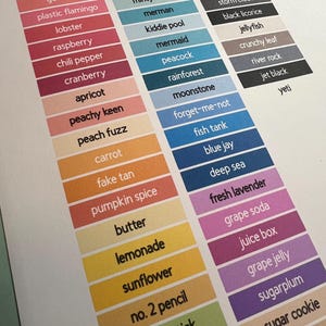 Etiquetas para almohadillas de tinta Lawn Fawn, color y preetiquetadas, colores de almohadillas de tinta, etiquetas de tinta nítida o fresca, etiquetas para almohadillas de tinta, organización de almohadillas de tinta