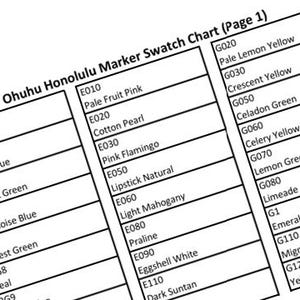 Ohuhu Marker Swatch Chart: Printable Color Organizer (Digital 8.5x11” PDF Download)