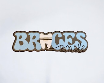 Braces Smile Die Cut: Handmade Scrapbook Embellishment