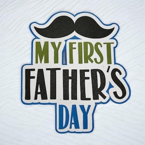 My First Father&#39;s Day Scrapbook Die Cut Title: Handmade Embellishment