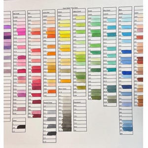 Copic Marker Swatch Chart, druckbare Markerkarte, Marker Farbkarte, Copic Karte, Marker Swatch Sheet, Copic Karte, Copic Tracker