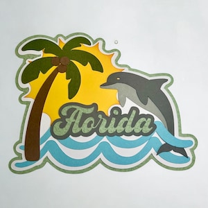 Album fotografico dello stato della Florida, fustella di viaggio in Florida, abbellimento dell'album della Florida, titolo dell'album della Florida, pagina dell'album della Florida