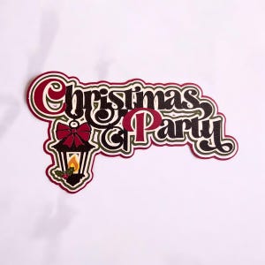 Christmas Party Photos Scrapbook, Christmas Photos Scrapbook Die Cut, Party Photos Scrapbook Embellishment, Scrapbook Title, Premade Title