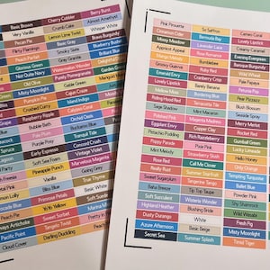 Etiquetas para almofadas de carimbo Stampin' Up, coloridas e pré-etiquetadas, cores para almofadas de tinta, cores principais e etiquetas coloridas, etiquetas para almofadas de tinta, organização de almofadas de carimbo
