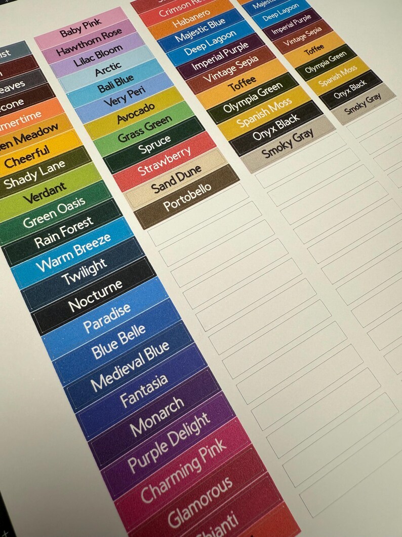 Versafine Clair, Original and Mini Ink Pad Labels Colorcoded