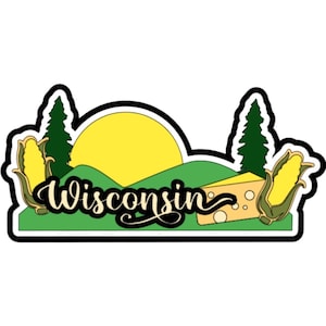Wisconsin State Die Cut: Handmade Scrapbook Embellishment