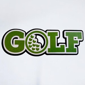 Album ze zdjęciami golfowymi, wycinane wykrojniki do podróży golfowych, ozdoby do albumu ze zdjęciami golfowymi, tytuł albumu ze zdjęciami golfowymi, strona albumu ze zdjęciami golfowymi