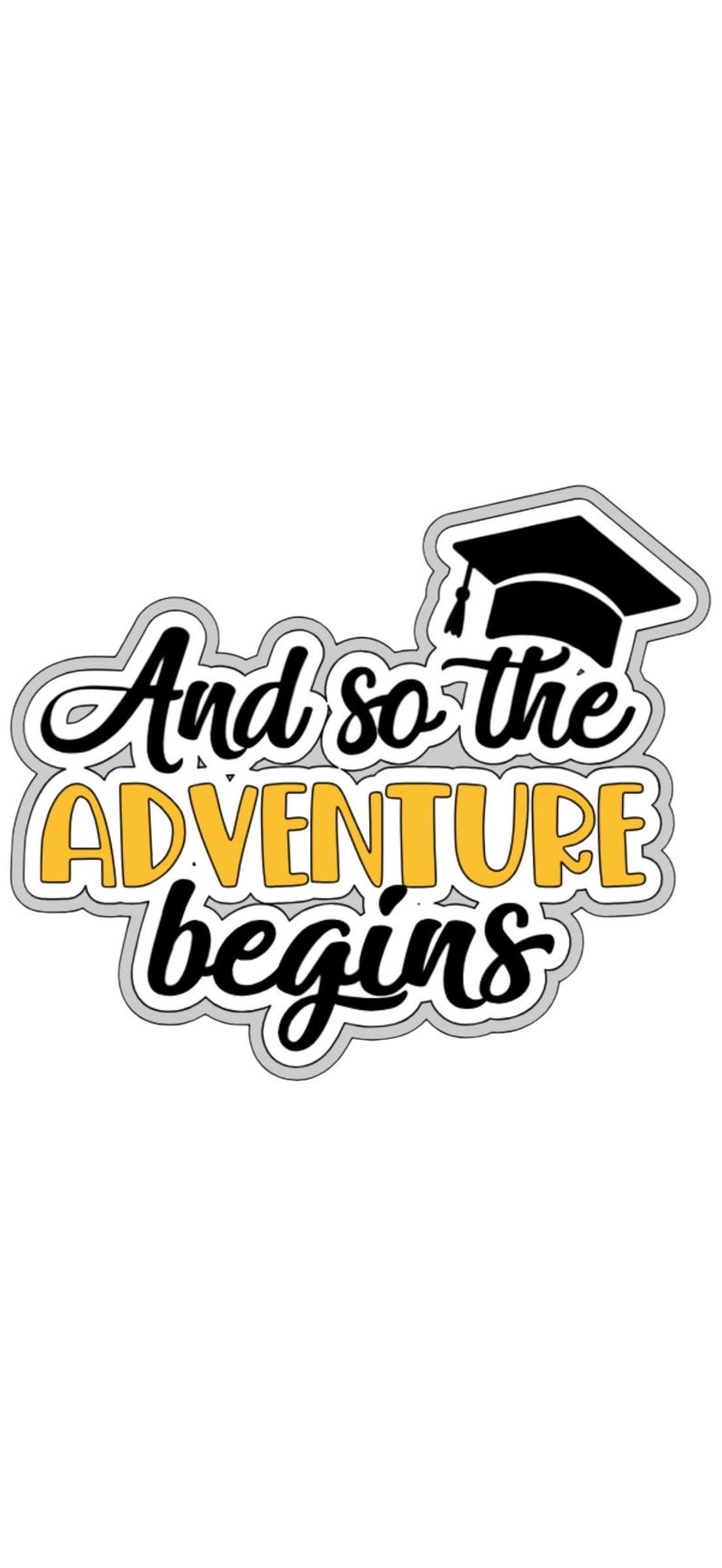 Graduation And So the Adventure Begins Die Cut: Handmade Scrapbook Embellishment image 1