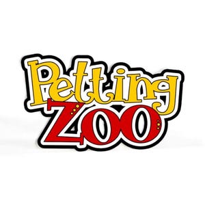 Petting Zoo Photos Scrapbook, Petting Zoo Die Cut, Petting Zoo Kids Photos Scrapbook Embellishment, Zoo Scrapbook Title, Petting Zoo Title