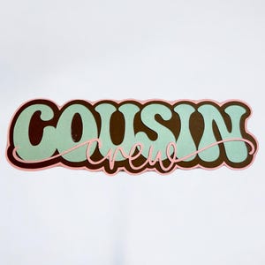 Álbum de recortes con fotos de la tripulación de primos, troqueles de la familia de primos, adornos para álbum de recortes con fotos de primos, título para álbum de recortes de primos, troqueles prefabricados