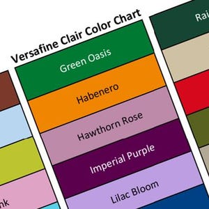 Tabla de colores completa para almohadillas/cubos de tinta Versafine Clair (PDF imprimible)