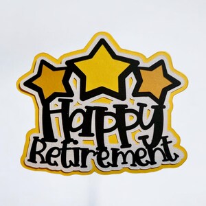 Álbum de recortes con fotos de feliz jubilación, troquelado de jubilación, adorno para álbum de recortes de jubilación, título para álbum de recortes de jubilación, álbum de recortes de jubilación