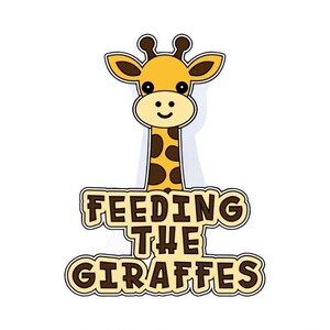 Feeding the Giraffes Photos Scrapbook, Petting Zoo Die Cut, Kids Zoo Photos Scrapbook Embellishment, Feeding Giraffes Scrapbook Title