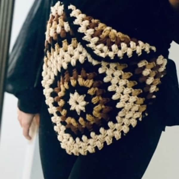 Crochet Bag Pattern PDF, Crochet Market Bag, Granny Square Crochet Pattern, Boho Bag, Purse Pattern PDF, Crossbody Bag Pattern, Sling Bag,