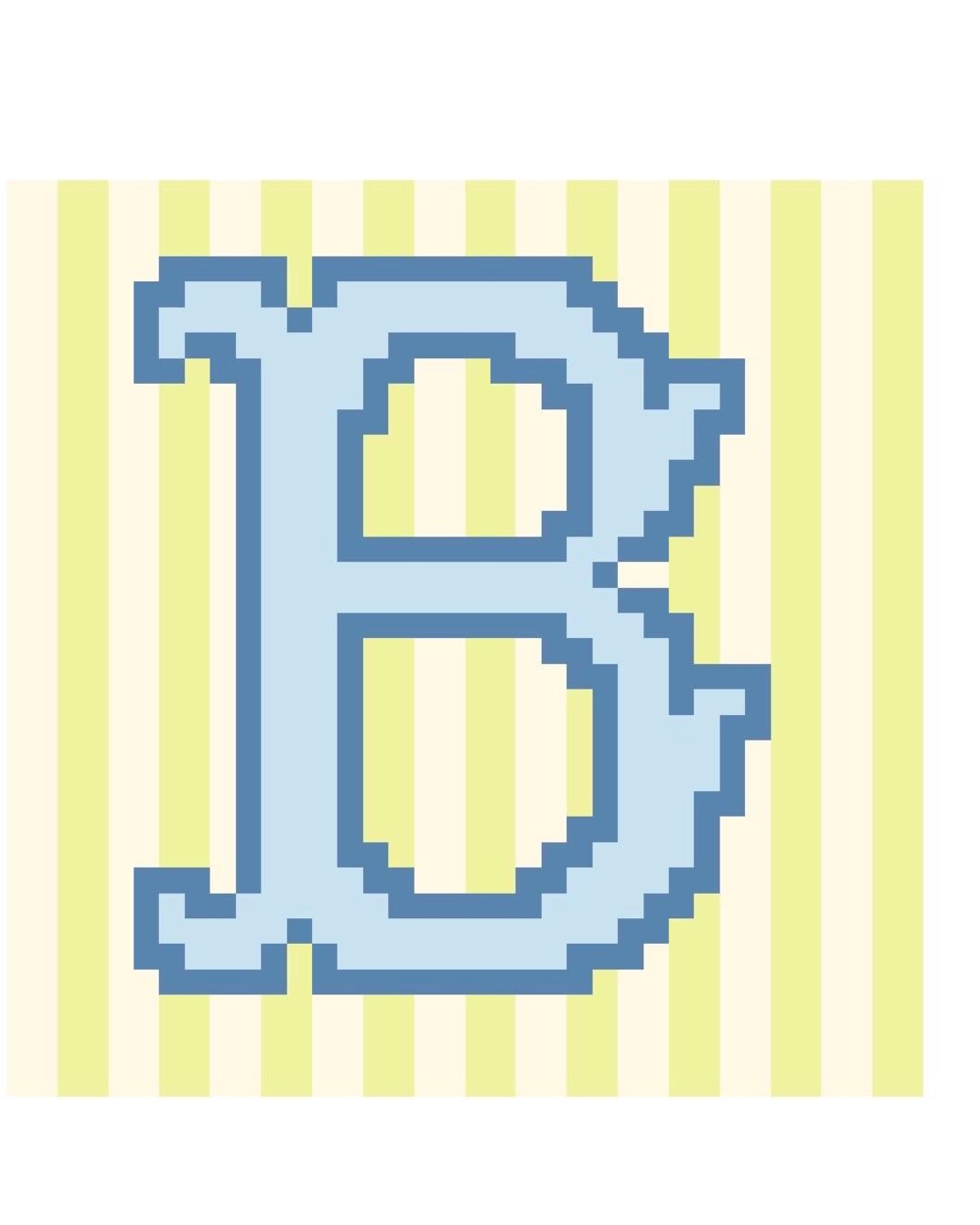 Needlepoint Pattern Letter B, Digital Stitch Chart, Alphabet Monogram ...