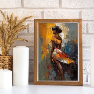 African American Art, Women of Color Printable Art, Wall Art Decor for Home, Office or Bedroom, Beautiful Black Woman Digital Art Print