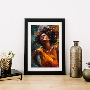 Beautiful Black Woman Digital Art Print, Wall Art Decor for Home, Office or Bedroom, African American Art, Women of Color Printable Art