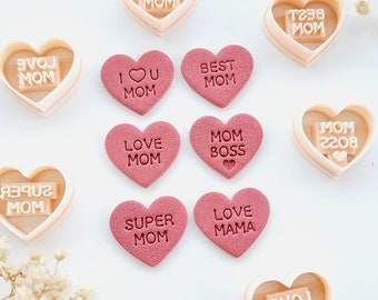 Heart Polymer Clay Cutters | Mother's Day Earring Molds |Jewelry Maker Supplies