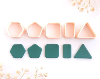 Ensemble d'emporte-pièces géométriques | Formes basiques en pâte polymère |Accessoires pour bijoux et boucles d'oreilles
