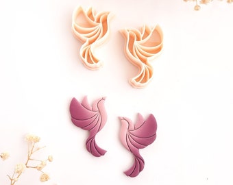 Embossed Bird Polymer Clay Cutter | Detailed Earring Mold