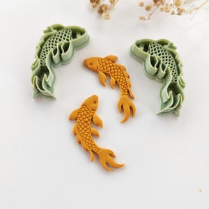 Präglad Koi-fisk Polymer Clay Cutter, Japansk karpform, Sommarsmyckestillverkningstillbehör, Yin Yang