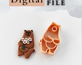 Bear Polymer Clay Cutter STL File , 3d printing cutter