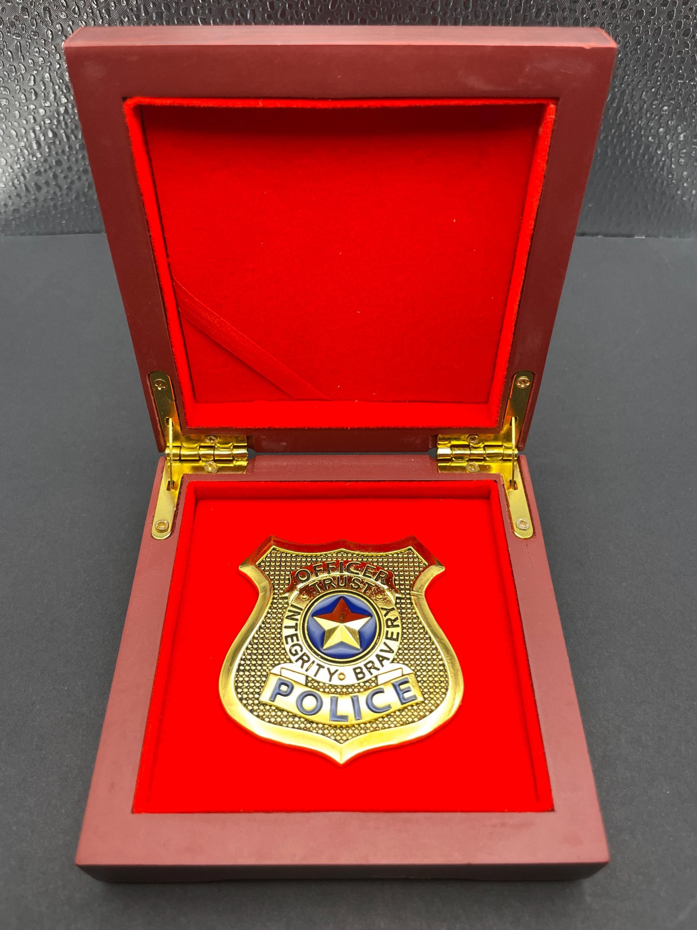 Personalized Pin & Badge Display Box | Wooden Keepsake Case W/ Velvet ...