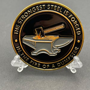 Dumpster Fire Challenge Coin – Full Color 2-Sided Design image 9