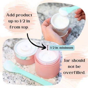 Tarro de viaje rosa con dosificador sin aire: Envase recargable para crema cosmética, 28 g (paquete de 3) imagen 2