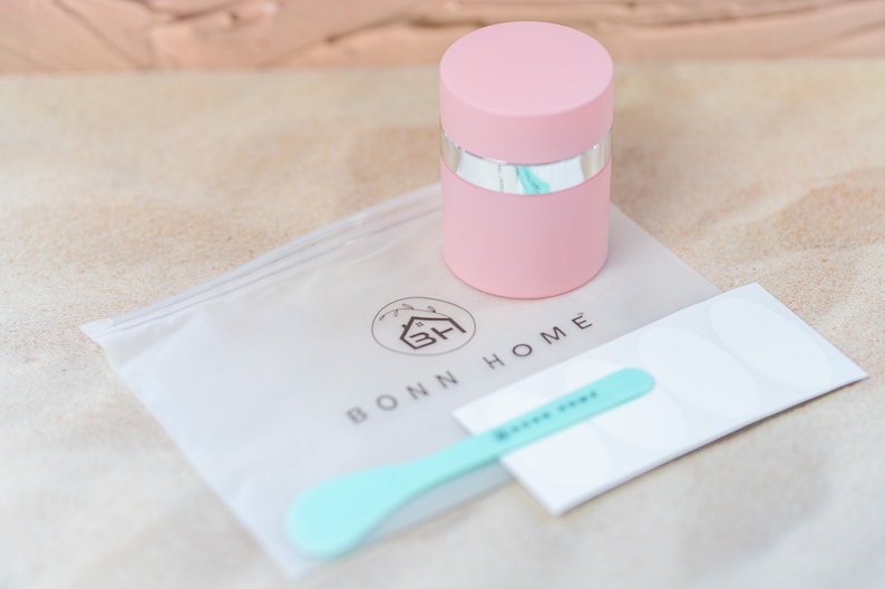 Tarro de viaje rosa con dosificador sin aire: Envase recargable para crema cosmética, 28 g (paquete de 3) imagen 5
