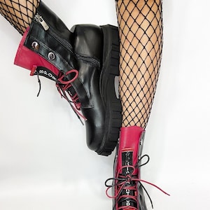 Women Genuine Black Leather Boots/Extravagant Leather Boots/Leather Boots/Black Genuine Leather Boots/Woman Leather Boots/Red winter Boots