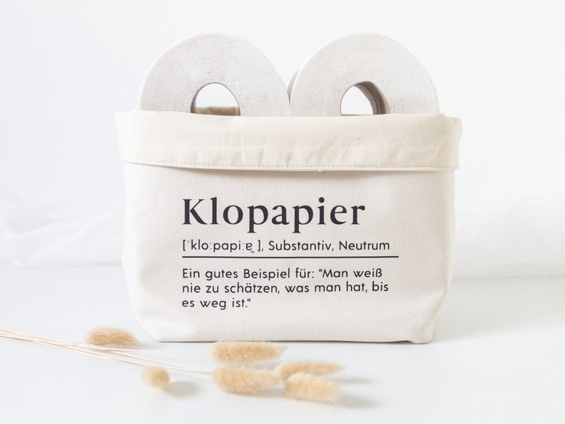 Aufbewahrungskörbchen Klopapier Utensilo Toilettenpapier Klopapierhalter Badezimmer Gästebad Gästetoilette Bild 1