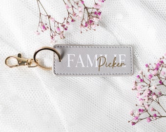 Personalized keychain family | with name | made of vegan faux leather | original wedding gift