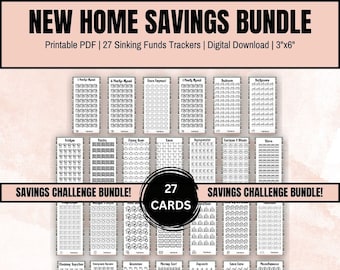 New Home Savings Challenge: 27 Printable Sinking Funds Trackers (PDF)