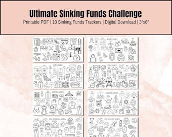A6 Sinking Funds Tracker Printable: Savings Challenge Bundle (PDF Download)