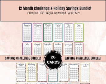 Lot A6 Savings Challenge, suivi du mois et des fêtes (téléchargement numérique)