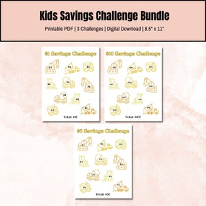 Desafío de ahorro para niños imprimible: Tema de construcción (Descarga digital)