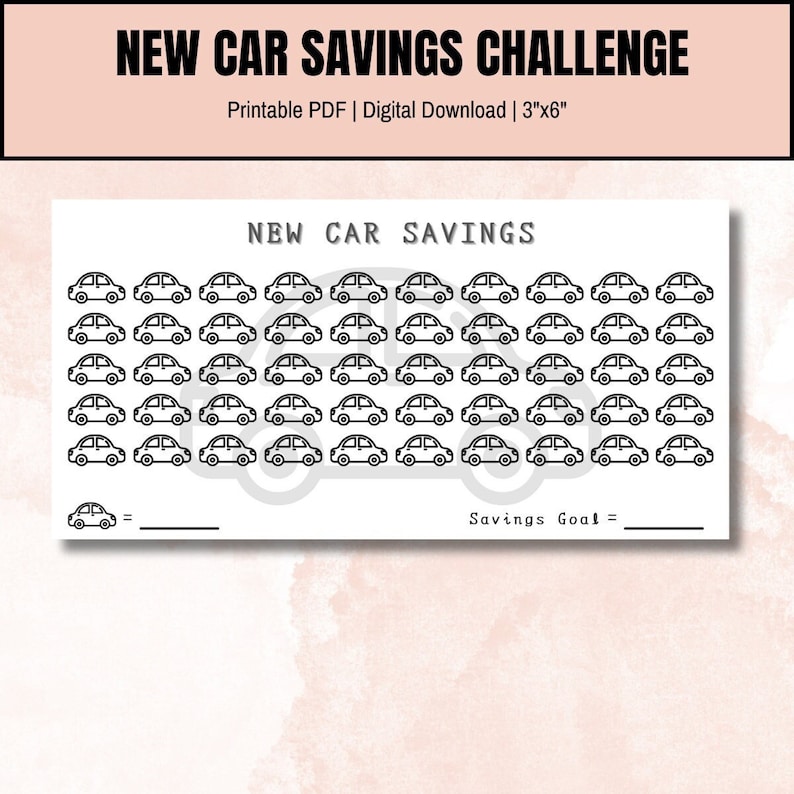 New Car Savings Challenge: Budget Planner (PDF) - Etsy