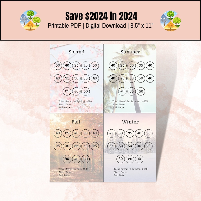 Save 2024 in 2024, Save 2024 in 2024 Saving Tracker, Save 2024 Seasons