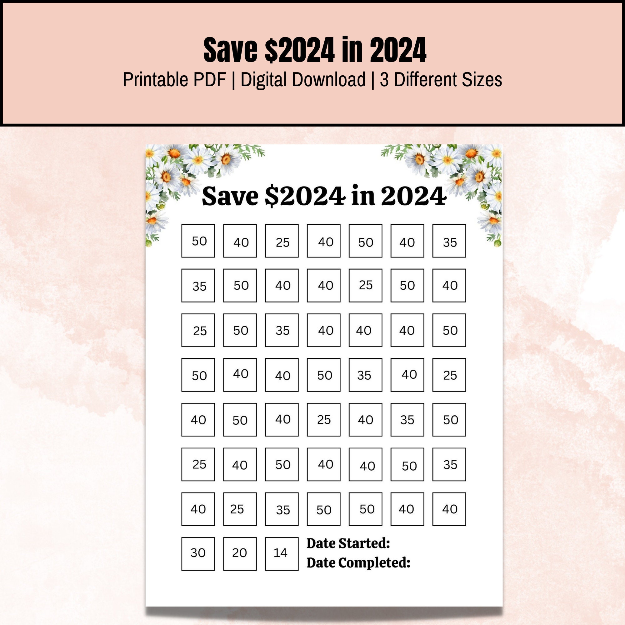 Save 2024 in 2024, Save 2024 in 2024 Saving Tracker, Save 2024 in 2024