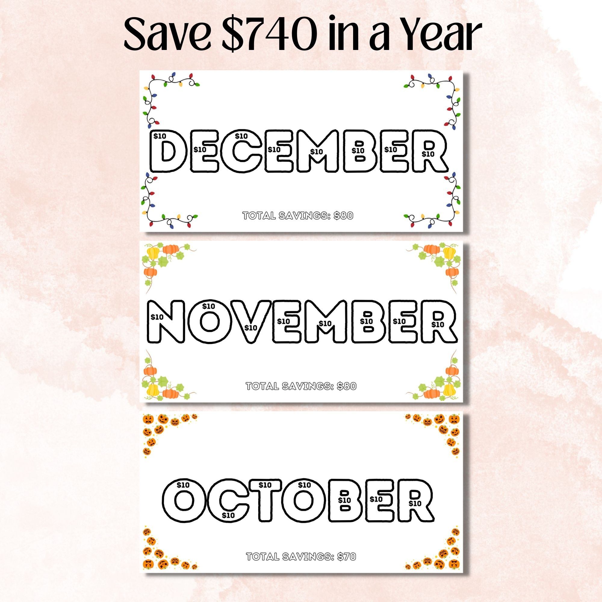 Monthly Savings Challenge Printable, Weekly Money Challenge, Savings ...