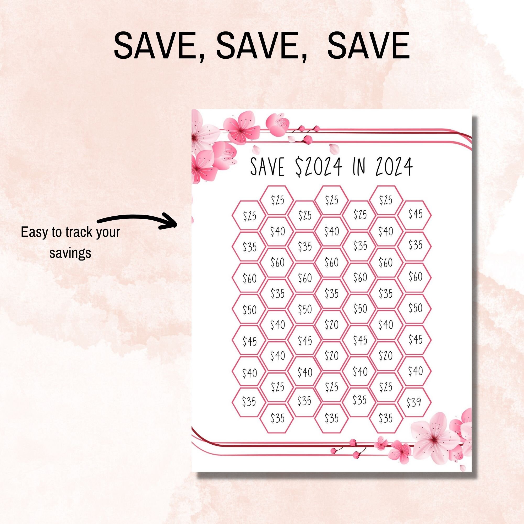 Save 2024 in 2024, Save 2024 in 2024 Saving Tracker, Save 2024 in 2024