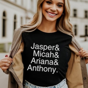 Custom Name List Shirt For Mom Grandma Name List Shirt Helvetica Font Name List Shirt Christmas Colours Name List Shirt Grandkids Children