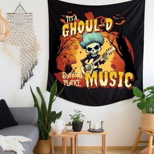 Music Teacher Wall art for Halloween Classroom Decor for Fall Teachers Wall Hanging for Musician Music Studio Halloween Theme Funny Music