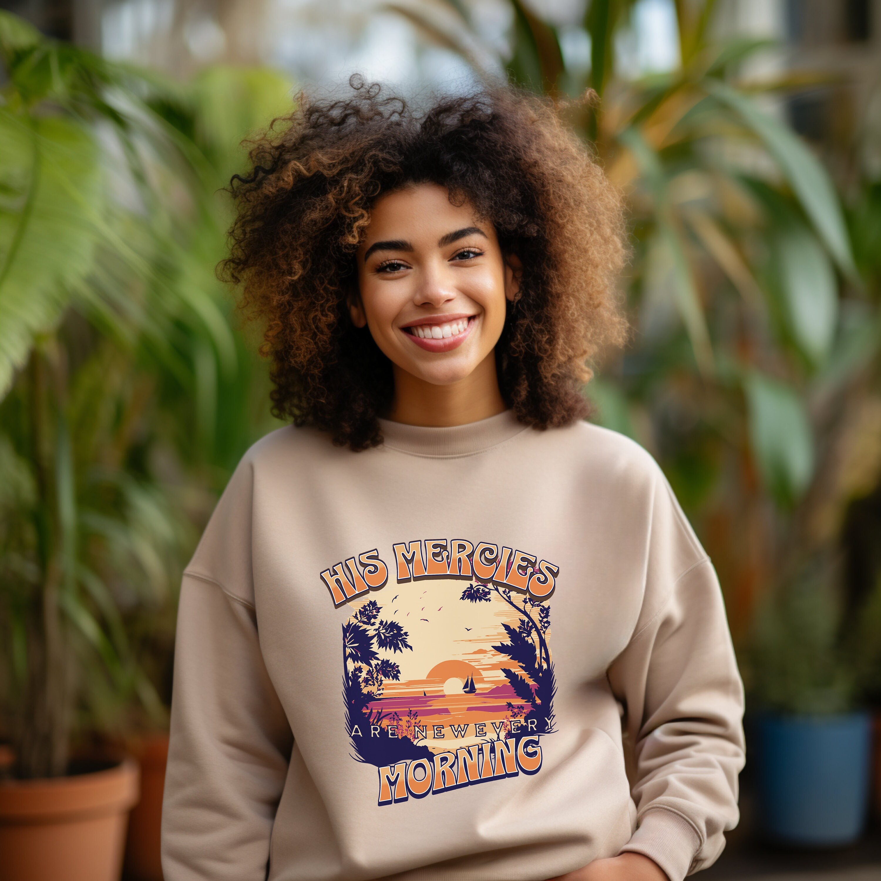 Bible Verse Shirt Christian Shirt Beach Sweater His Mercies are New Faith Based Shirt Christian Shirt Jesus Sweatshirt Trendy Christian Gift