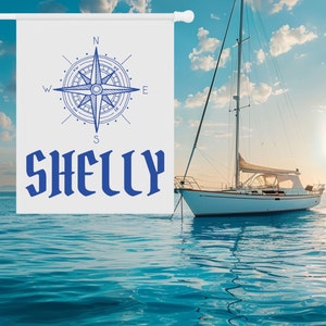 Custom Boat Flag Banner for Boats Gift for Boat Owners Custom Boat Name Flag Personalized Nautical Flag Lake Gift Boat Dock Custom Flag