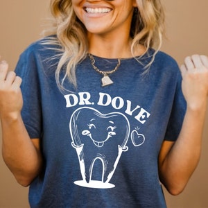 Personalized Dentist Shirt for Dental Team Custom Name Shirt for dental Hygienist Dental Assistant Tshirt Tooth Shirt Funny Dentist Shirt